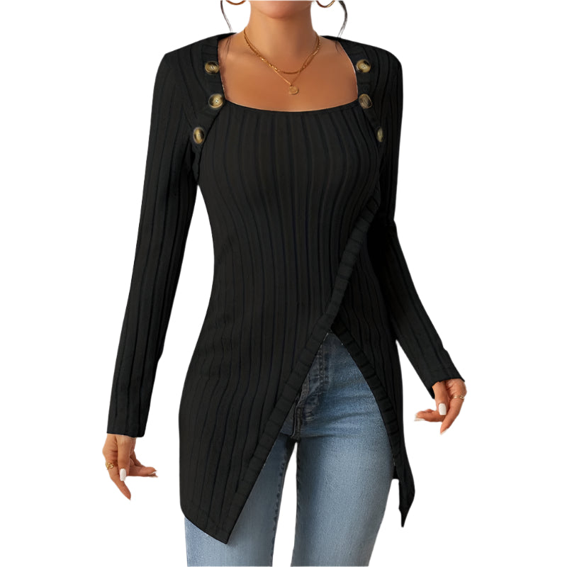 Women's Comfortable Side Slit Long Sweater - Weriion