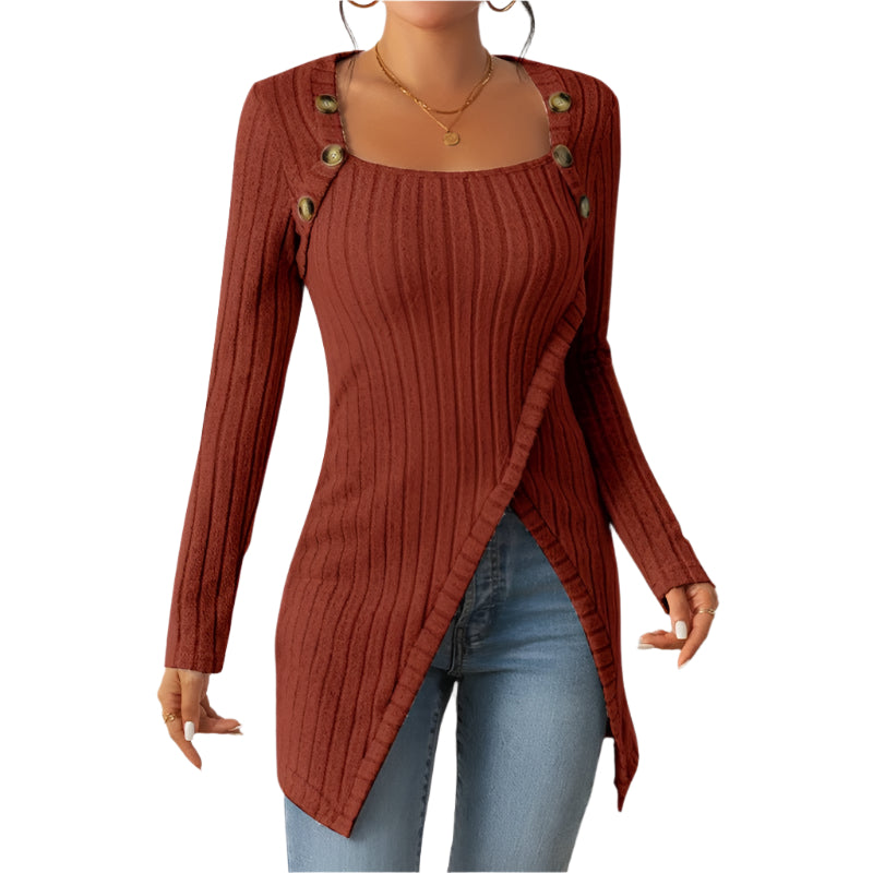 Women's Comfortable Side Slit Long Sweater - Weriion