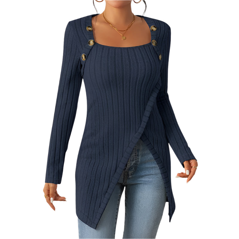 Women's Comfortable Side Slit Long Sweater - Weriion