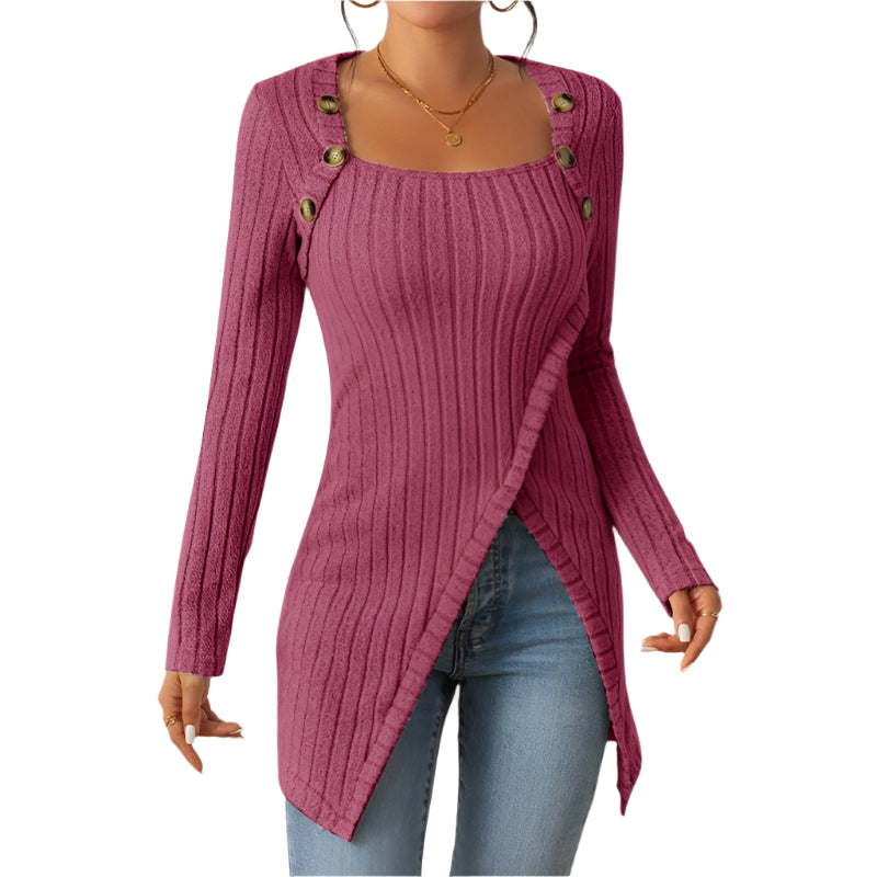 Women's Comfortable Side Slit Long Sweater - Weriion