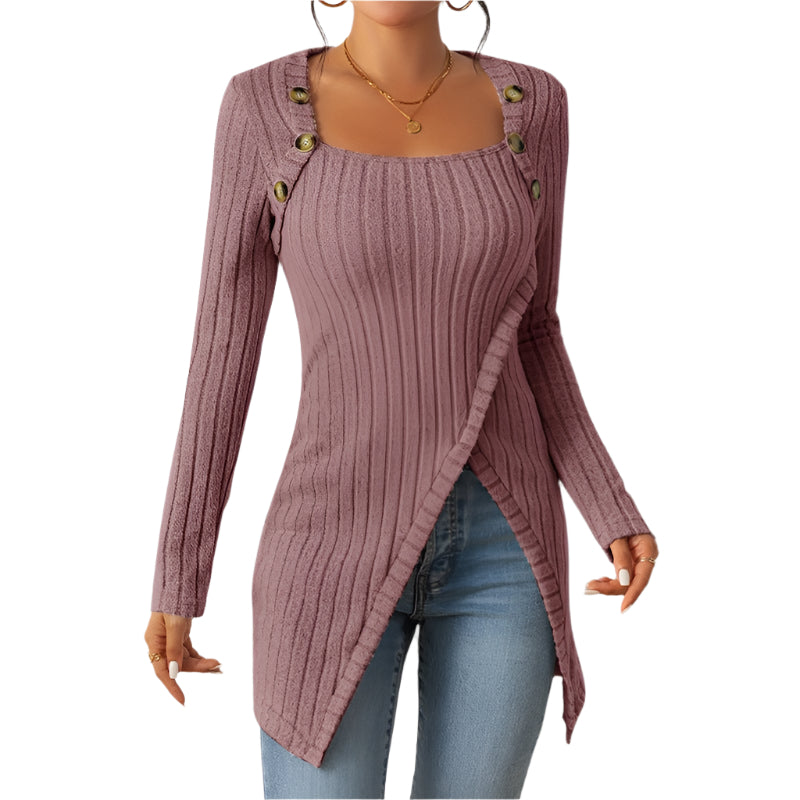Women's Comfortable Side Slit Long Sweater - Weriion