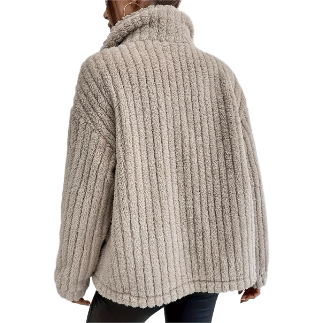 Women's Double - Sided Velvet Button Cardigan Casual Coat - Weriion