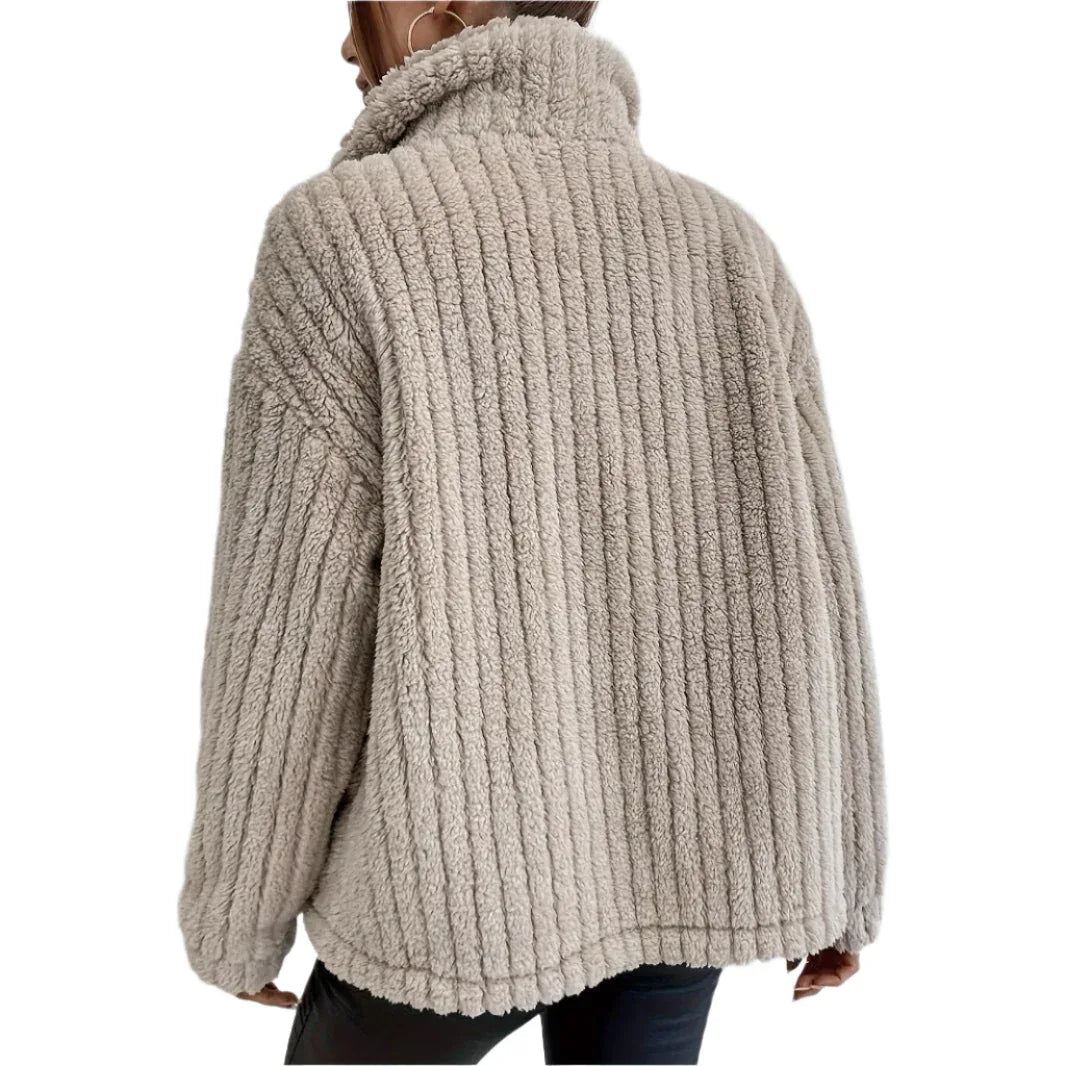 Women's Double - Sided Velvet Button Cardigan Casual Coat - Weriion