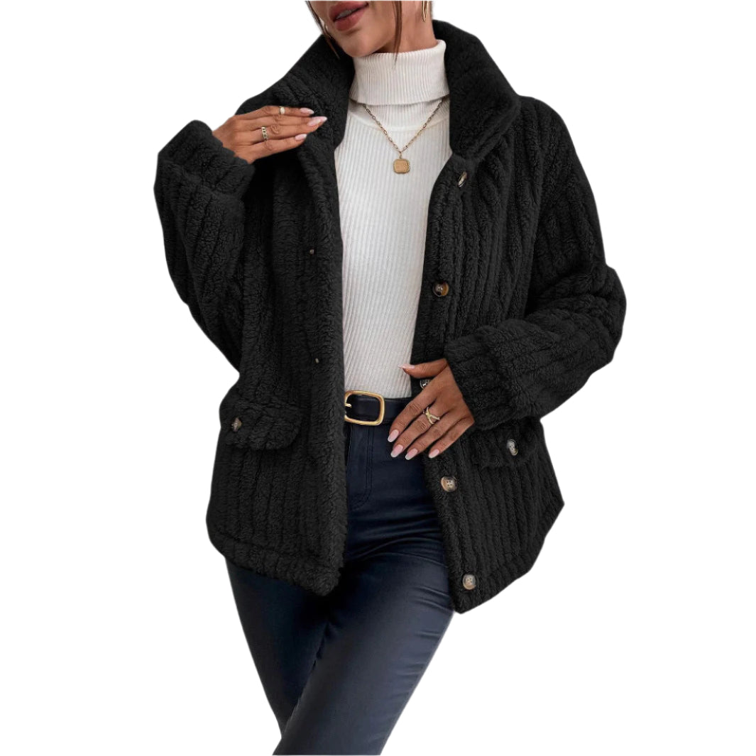 Women's Double - Sided Velvet Button Cardigan Casual Coat - Weriion