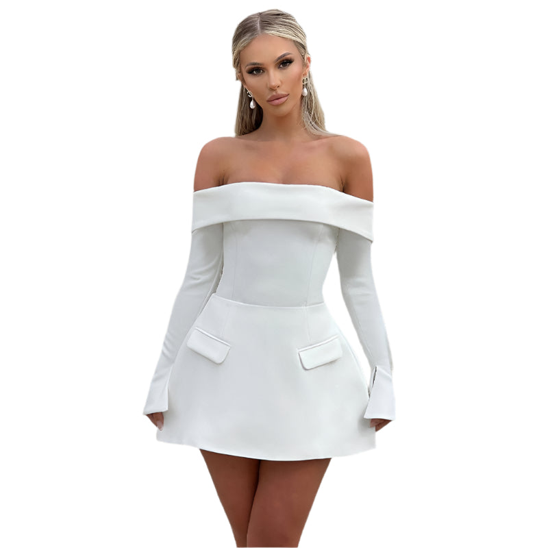 Women's Elegant Slim Fit Off - Shoulder Dress - Weriion