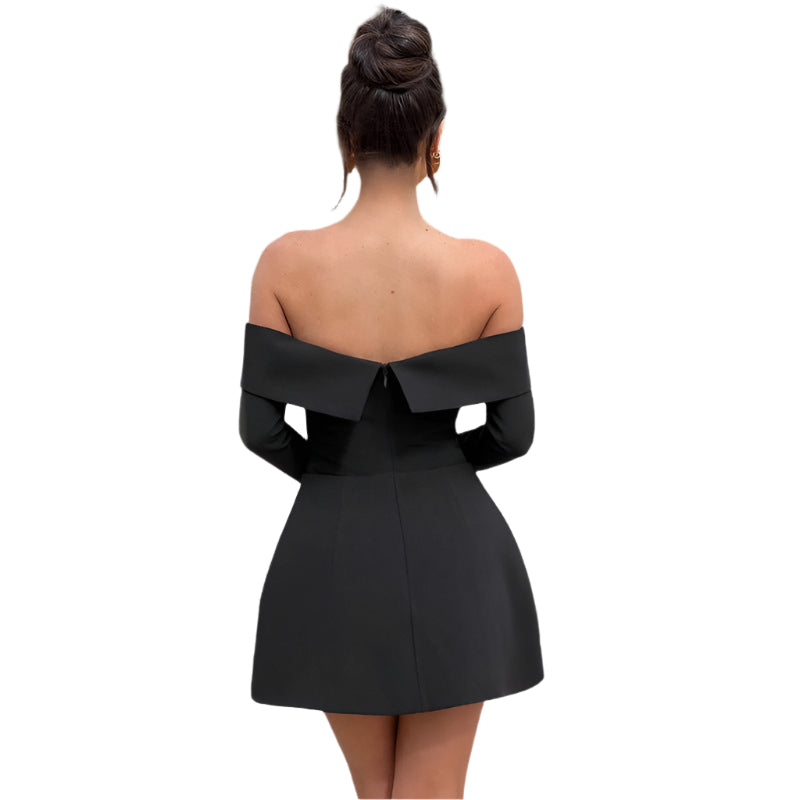 Women's Elegant Slim Fit Off - Shoulder Dress - Weriion