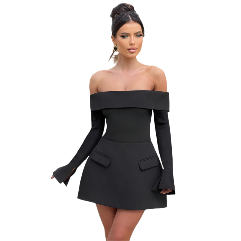 Women's Elegant Slim Fit Off - Shoulder Dress - Weriion