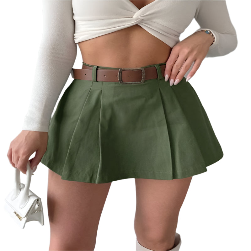 Women's Fashion Solid Color High Waist Skirt - Weriion