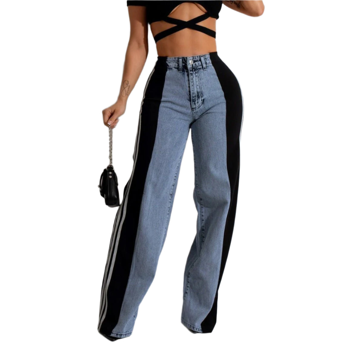 Women's Fashionable High Waist Jeans Pants - Weriion
