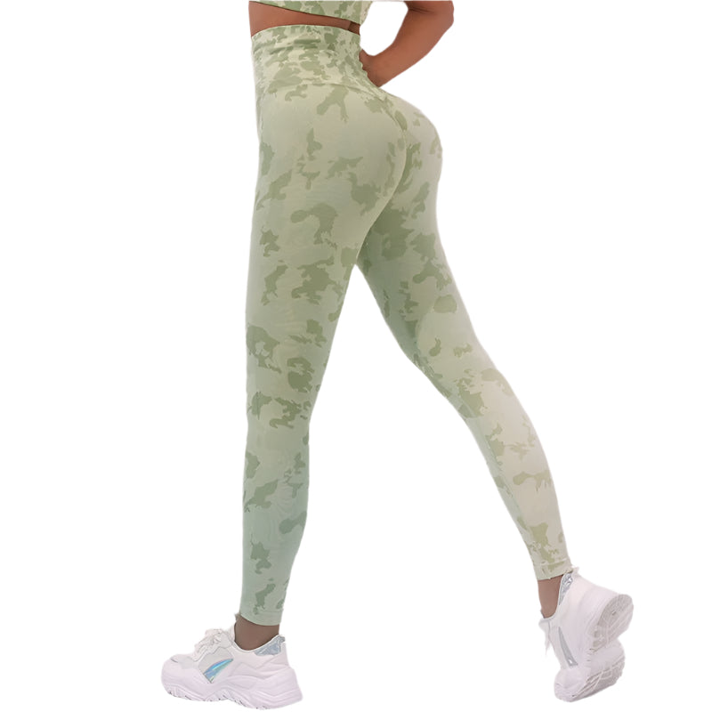 Women's Fitness Camouflage Yoga Pants High Waist Seamless Leggings Butt Lift Tights Gym Exercise Clothing - Weriion
