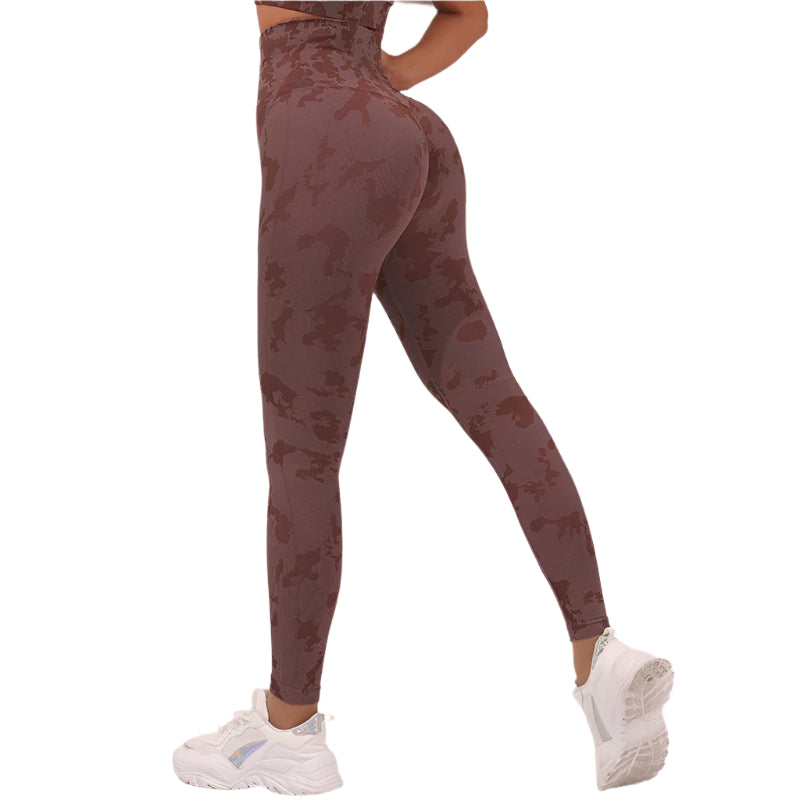 Women's Fitness Camouflage Yoga Pants High Waist Seamless Leggings Butt Lift Tights Gym Exercise Clothing - Weriion