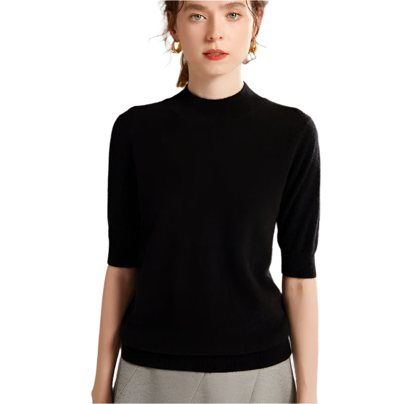 Women's Half Sleeve Cashmere Wool Sweater - Weriion