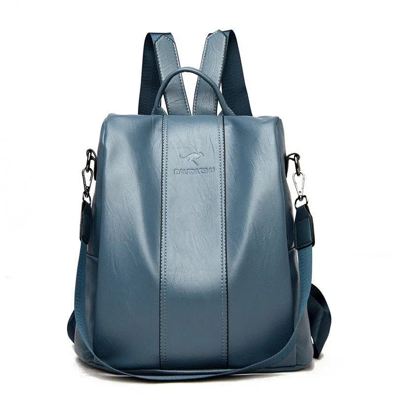 Women's Large Capacity Backpack Soft Leather Travel Bag - Weriion