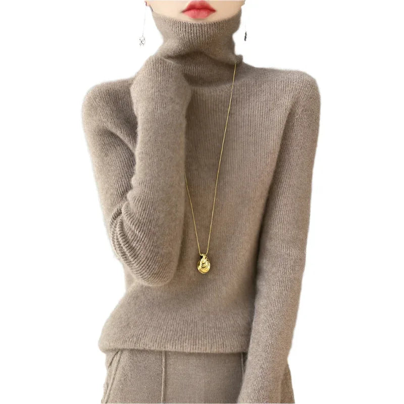 Women's Slim - Fit Turtleneck Long Sleeves Sweater - Weriion
