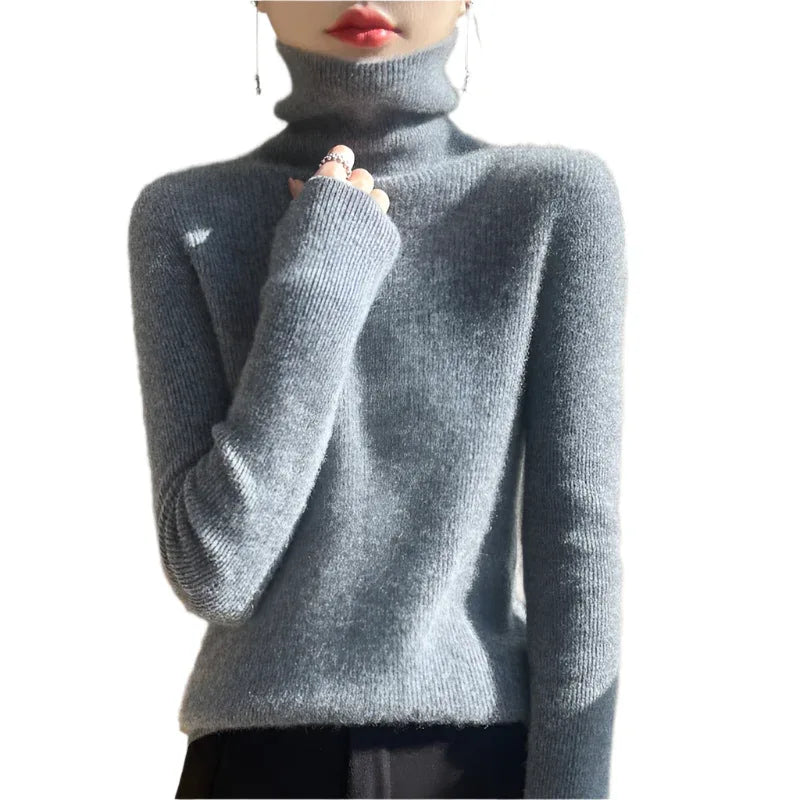 Women's Slim - Fit Turtleneck Long Sleeves Sweater - Weriion