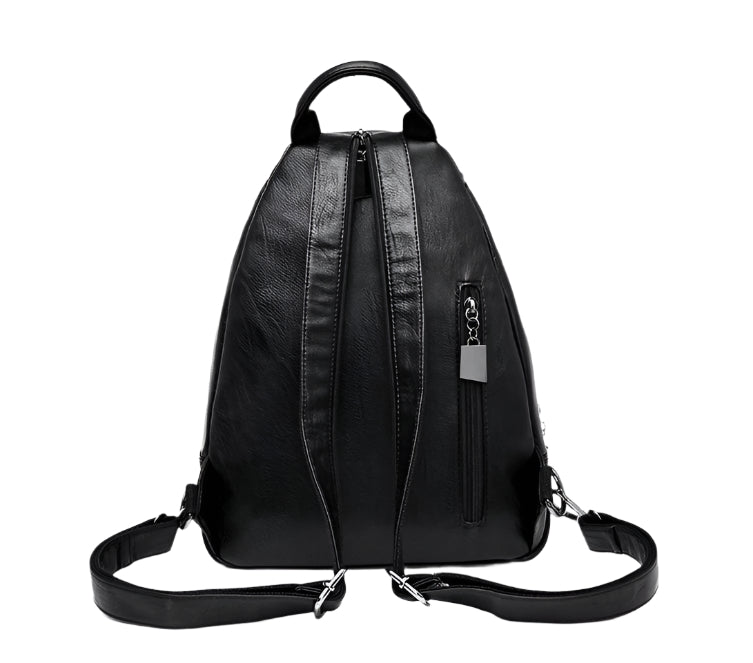 Women's Soft Leather Woven Backpack - Weriion