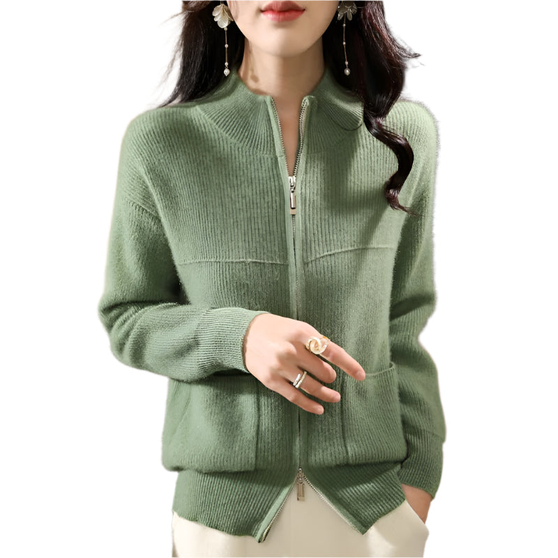 Women's Solid Color Loose Fit Sweater With Pockets - Weriion