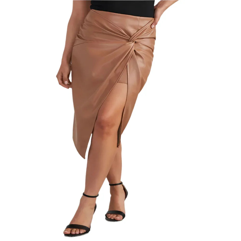 Women's Split Mid - Length Hot Girl Leather Hip Skirt - Weriion