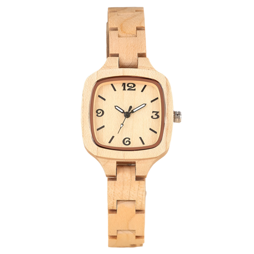 Women's Square Bamboo Wood Watch - Weriion