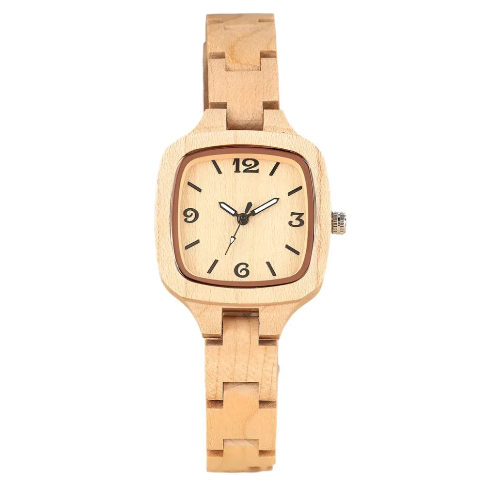 Women's Square Bamboo Wood Watch - Weriion