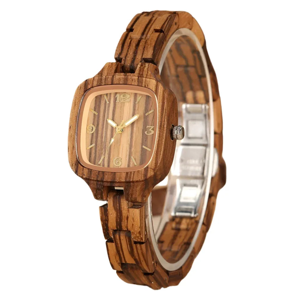 Women's Square Bamboo Wood Watch - Weriion