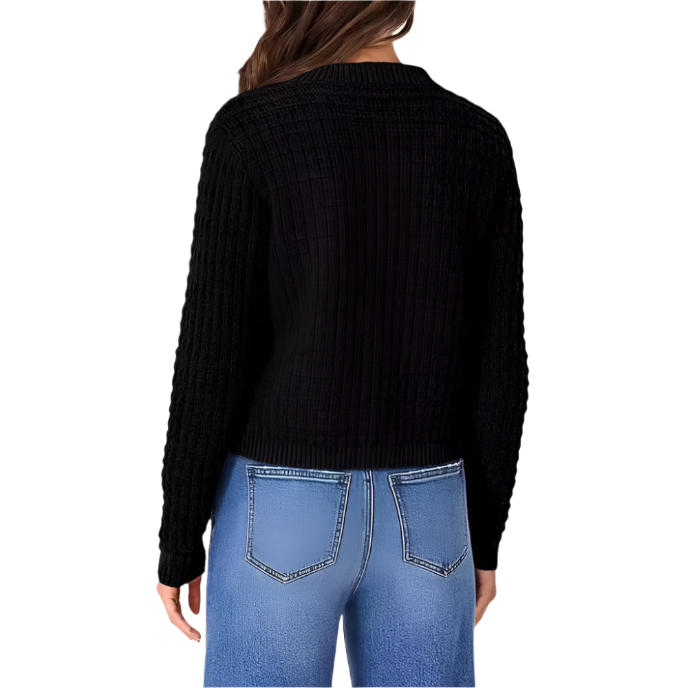 Women's Temperament Crew Neck Knitted Sweater Coat - Weriion