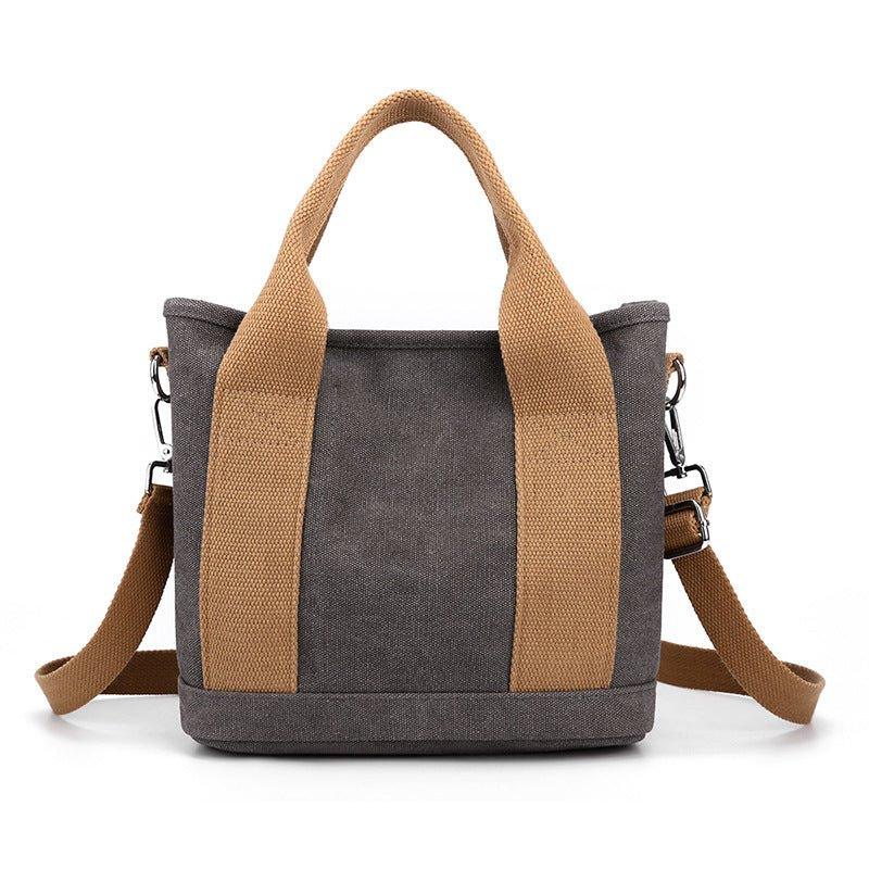 Women's Trendy Simple Fashion Style Large Capacity Commute Leisure Canvas Shoulder Bag - Weriion