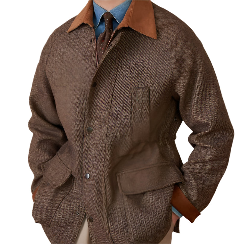 Woolen Safari Jacket All - Matching Stitching Warm Retro Coat - Weriion