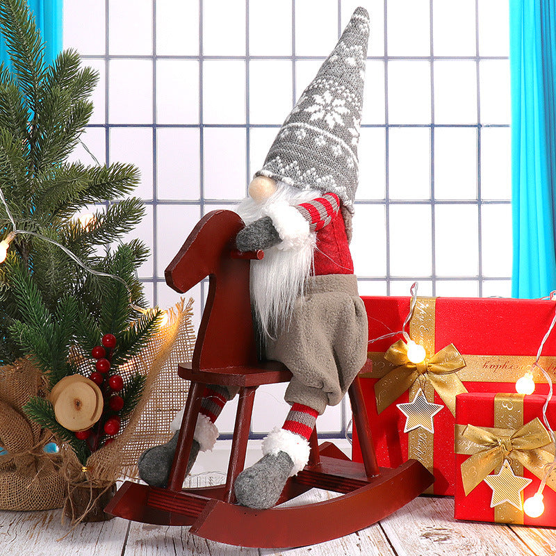 Riding Faceless Christmas Doll Decorations Ornaments