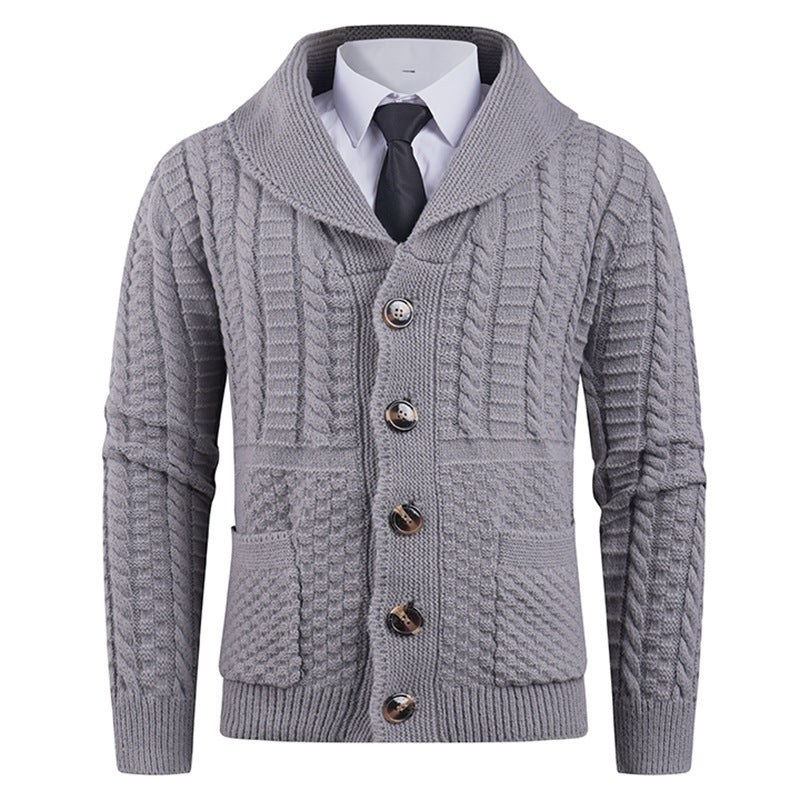Men's Long-Sleeve Warm Elegant Cardigan Sweater
