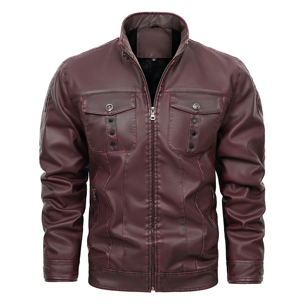 PU Leather Spring And Autumn Men's Jacket