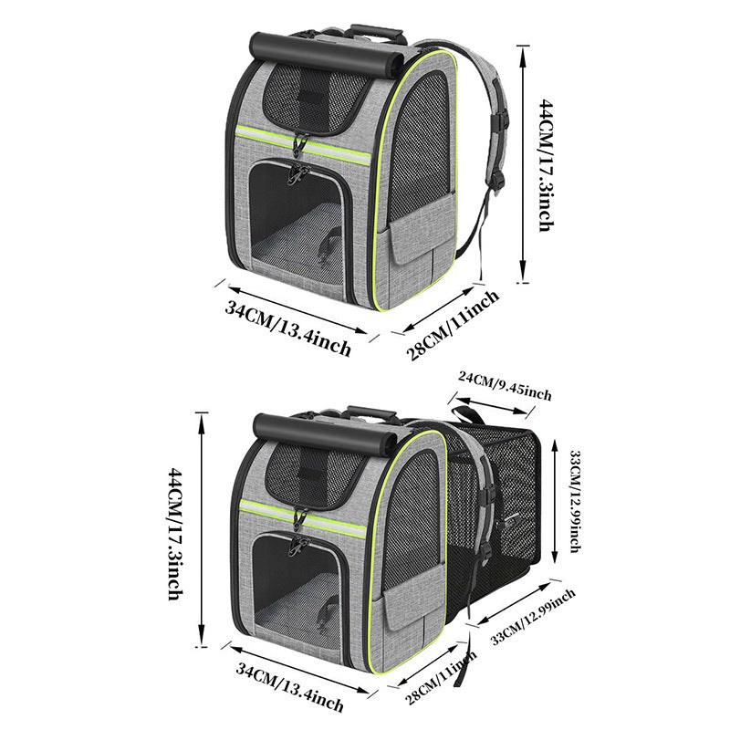 Expandable Spacious Breathable Pet Cat Dog Bag Backpack