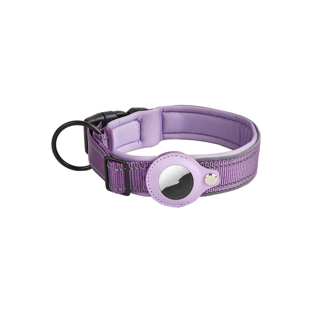 Airtag Leather Case Nylon Dog Cat Pet Anti-Lost Location Tracker Collar.
