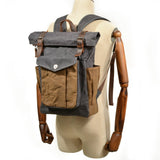 Oil wax Canvas Mountaineering Hiking Camping Bag School Unisex Backpack