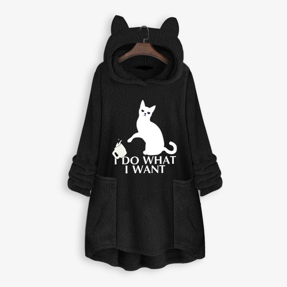 Women's Long Cat Hoodies