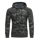 Printed Loose Long Sleeve Camouflage Fleece Hoodie