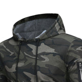 Printed Loose Long Sleeve Camouflage Fleece Hoodie