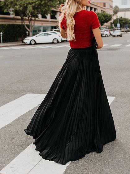 Women's Fashion Casual High Waist Long Skirts