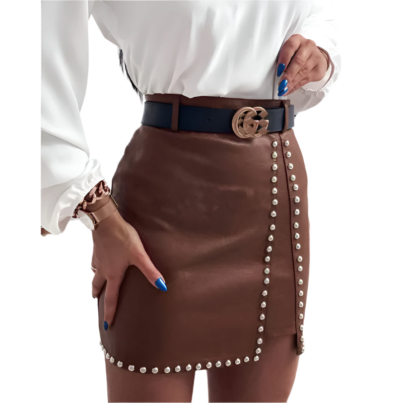 Elegant Fashionable PU Leather Skirt For Women