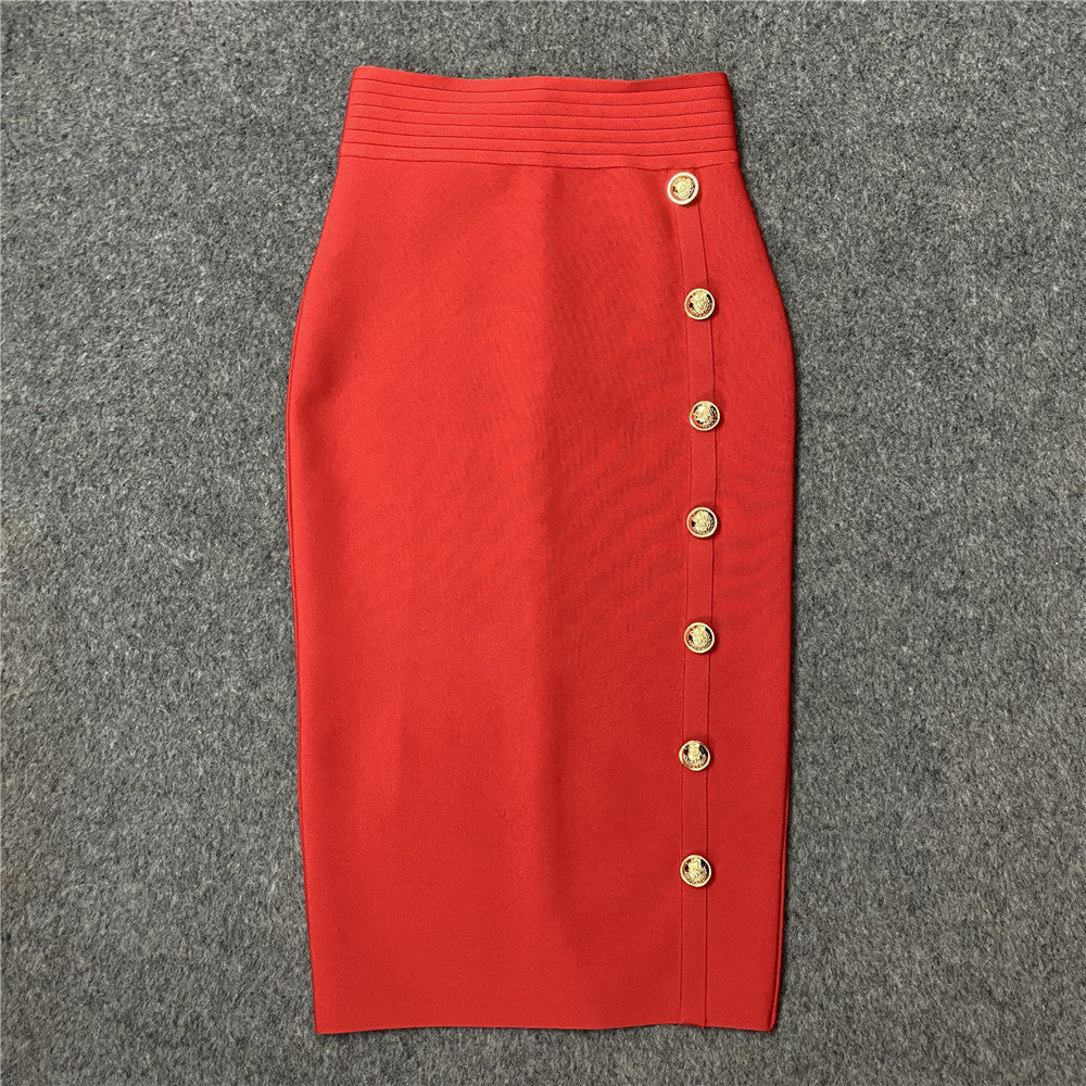 Slim Fit Bandage Temperament All-Match Hip Skirt