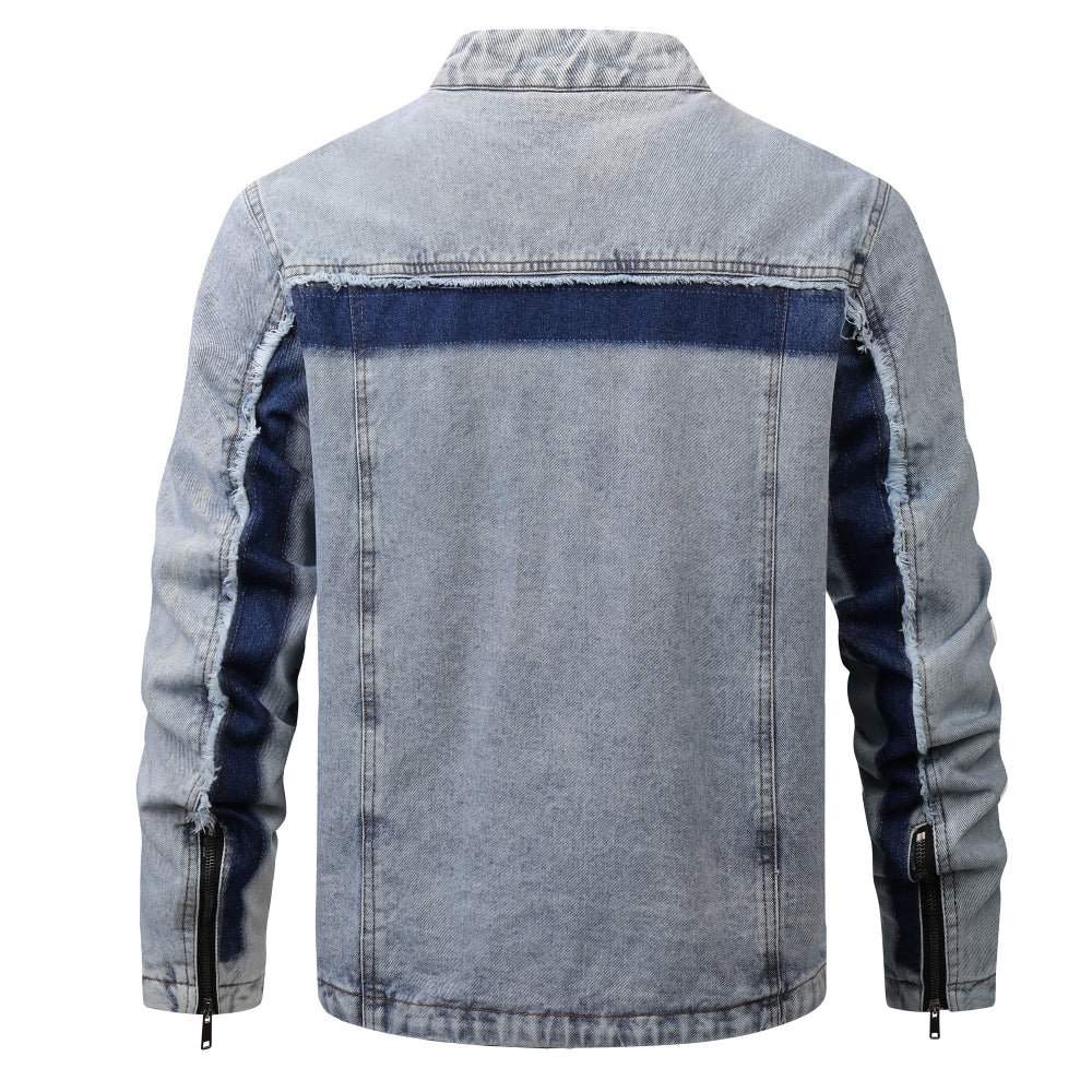 Men's Retro Denim Patchwork Jacket