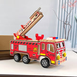Colorful Wooden Fire Truck Children's Toy
