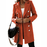 Fashion Turndown Collar Double-Breasted Spring Autumn Coat For Women