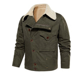 Thickened Work Jacket With Multiple Pockets Autumn & Winter Warm Outerwear For Men