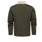 Thickened Work Jacket With Multiple Pockets Autumn & Winter Warm Outerwear For Men