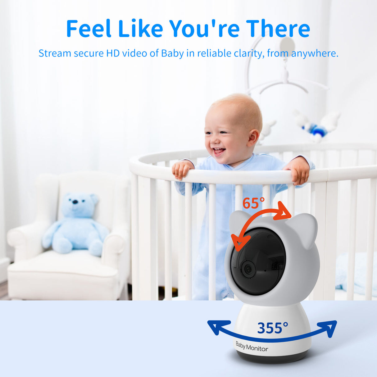 5 Inch Screen 1080P Infrared Night Vision Baby Monitor