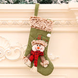 Three-Dimensional Linen Plush Christmas Socks Hanging Decorations
