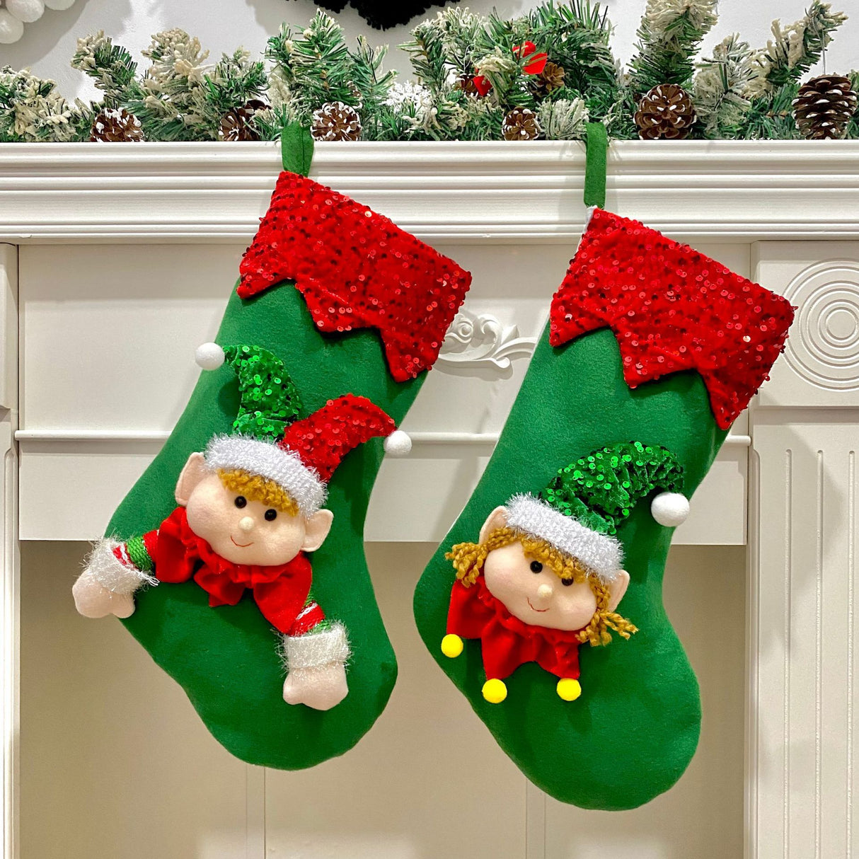 Christmas Decorations Kitchen Window Dress Up Holy Gift Bag Sock
