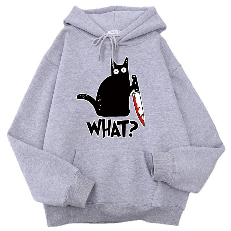 Surprised Killer Black Cat Hoodies For Men