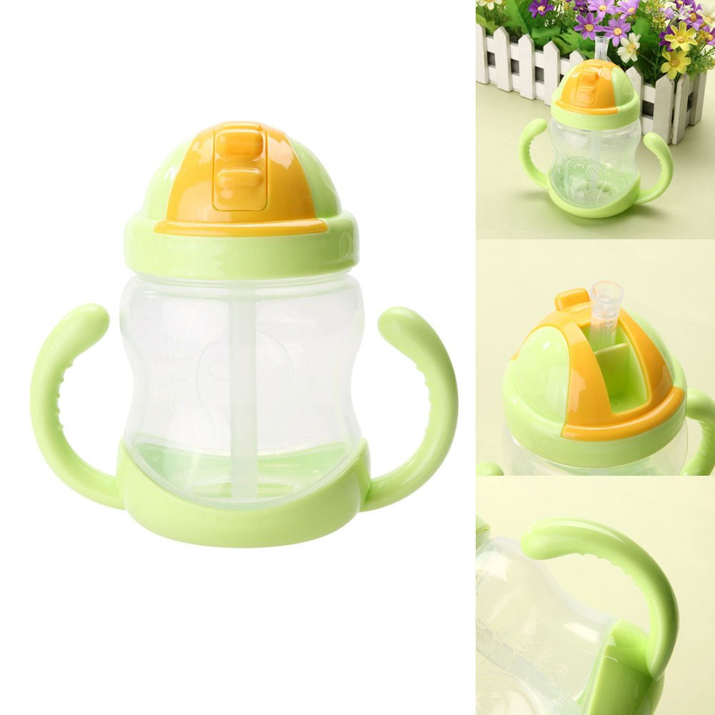 280ml Capacity Feeding Bottle With Handles & Straw - Weriion